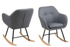 Schommelstoel Hermeline In Stof - Donkergrijs -Songmics Winkel 0000064790 1 60bf