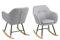 Schommelstoel Hermeline In Stof - Lichtgrijs -Songmics Winkel 0000065041 1 5622