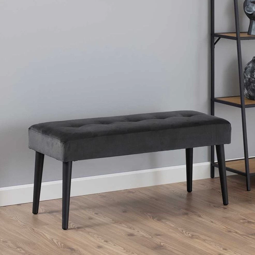 Bank Gloria 95cm - Donkergrijs/zwart 3 Bank Gloria 95cm - Donkergrijs/zwart