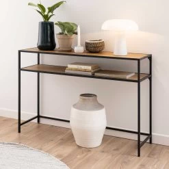 Sidetable Dover 120cm Industrieel - Zwart/wilde Eik