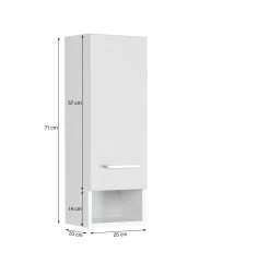 Hangkast Ricca 25cm 1 Deur - Wit/geel -Songmics Winkel 011.2033 5 e9f1