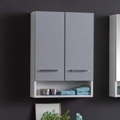 Hangkast Ricca 50cm 2 Deuren - Wit/lichtgrijs