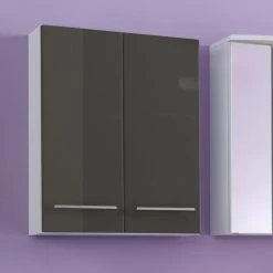 Hangkast Small 50cm 2 Deuren - Hoogglans Grijs