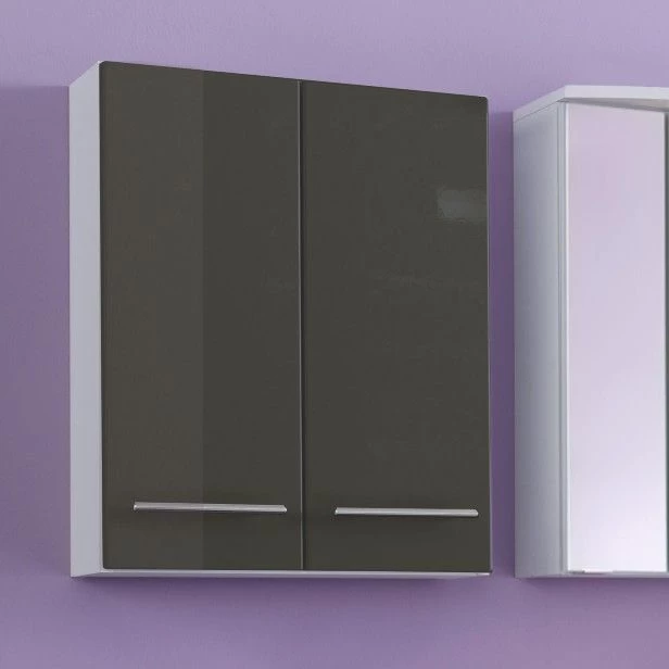 Hangkast Small 50cm 2 Deuren - Hoogglans Grijs 3 Hangkast Small 50cm 2 Deuren - Hoogglans Grijs