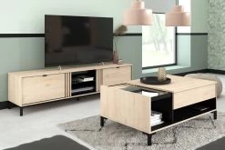 Salontafel Iseka 110cm Met 1 Lade - Eik -Songmics Winkel 0394 LEIKO BATV TABA d734