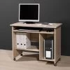 Bureau Benji Met Wieltjes 90cm - Eik -Songmics Winkel 0486 156 pe dek a f6e5