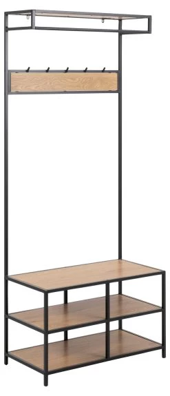 Kapstok Seaford Met 5 Haken En 3 Legplanken - Wilde Eik/zwart -Songmics Winkel 04DD07E8 FAE2 4DC6 8502 44EDCC3E45C8 d685