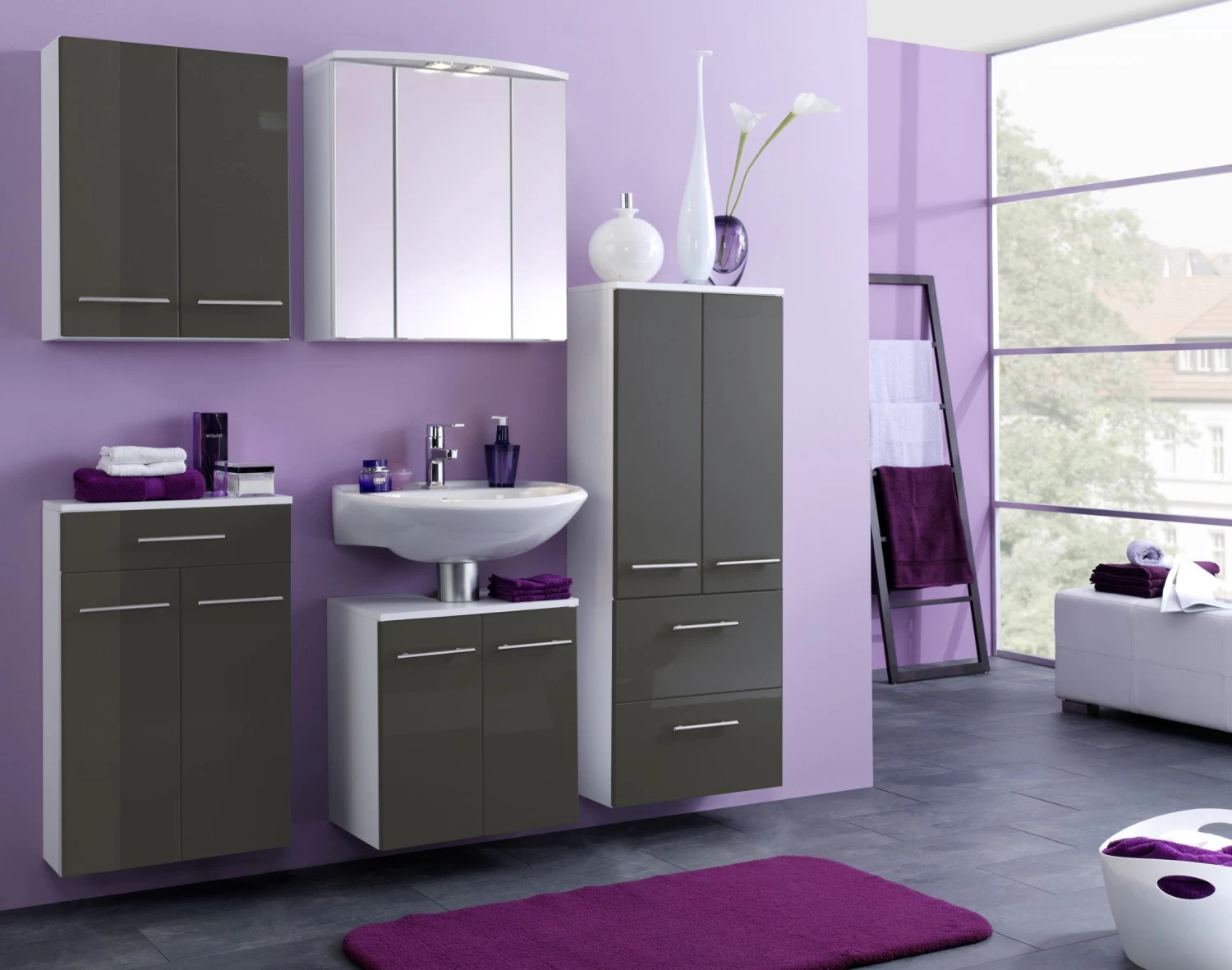 Hangkast Small 50cm 2 Deuren - Hoogglans Grijs 4 Hangkast Small 50cm 2 Deuren - Hoogglans Grijs - Afbeelding 2