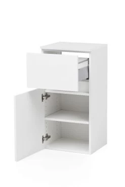 Badkamerkastje Kornel 40cm 1 Deur & 1 Lade - Wit -Songmics Winkel 056.1.3164 2b 3004