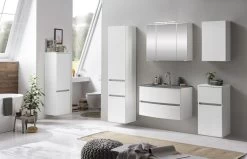 Wastafelmeubel Kornel 80cm Grijze Wastafel - Wit -Songmics Winkel 056.1.3164 3b 0b3b