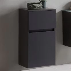 Badkamerkastje Kornel 40cm 1 Deur & 1 Lade - Grafietgrijs