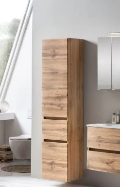 Kolomkast Kornel 40cm 2 Deuren & 1 Lade - Eik -Songmics Winkel 057.1.3166 4 d08d