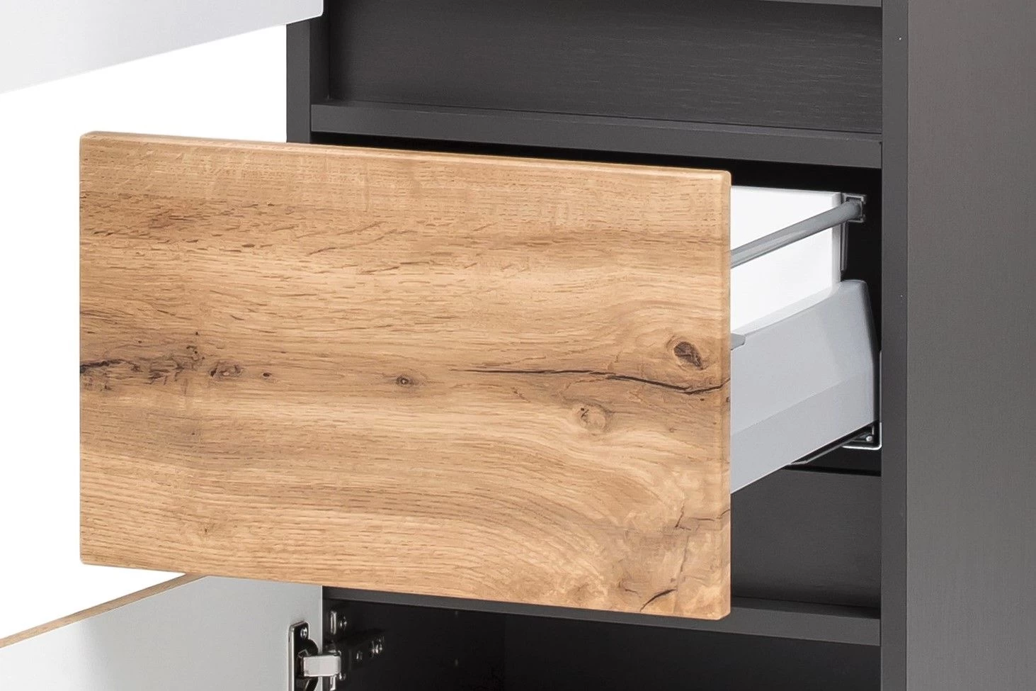 Badkamercombinatie Kornel 5 3-delig Met Grijze Wastafel - Grafietgrijs/eik 11 Badkamercombinatie Kornel 5 3-delig Met Grijze Wastafel - Grafietgrijs/eik - Afbeelding 9