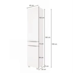 Kolomkast Hansen 40cm 2 Deuren & 1 Lade - Geel/wit -Songmics Winkel 057.1.3188 5 1 8d1b