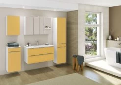 Kolomkast Hansen 40cm 2 Deuren & 1 Lade - Geel/wit -Songmics Winkel 057.1.3189 3a 9341