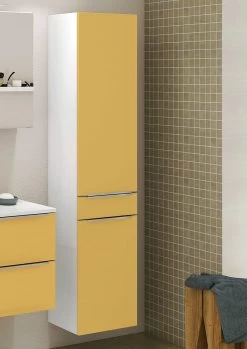 Kolomkast Hansen 40cm 2 Deuren & 1 Lade - Geel/wit -Songmics Winkel 057.1.3189 4 1635