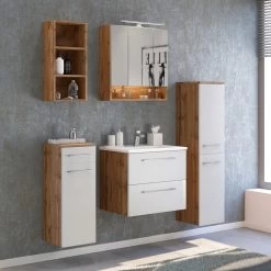 Kolomkast Sefa 30cm 2 Deuren - Eik/wit -Songmics Winkel 058.1.3193 3a 4d4e