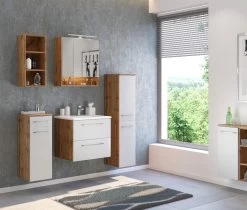 Kolomkast Sefa 30cm 2 Deuren - Eik/wit -Songmics Winkel 058.1.3193 3b e3b2