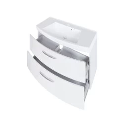 Wastafelmeubel Florent Gebogen 100cm 2 Lades - Wit -Songmics Winkel 061.1.3101 2 e9b4