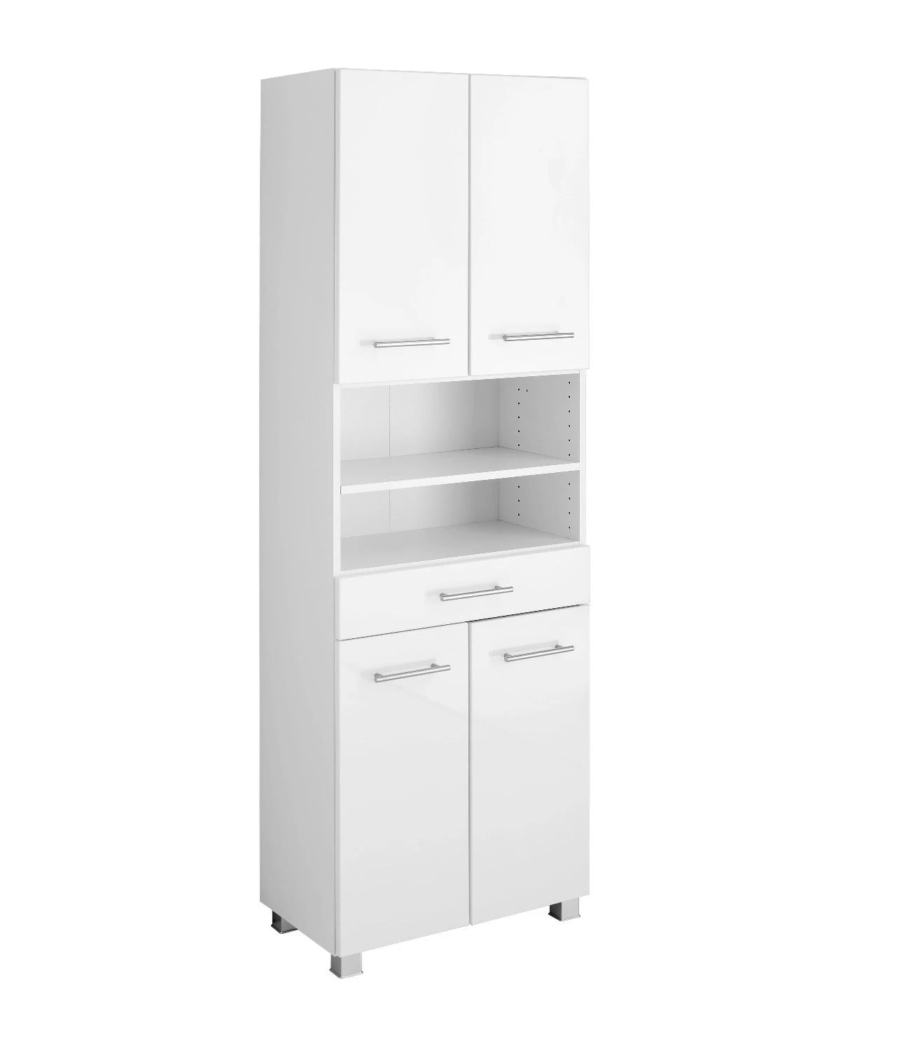 Kolomkast Pollet 60cm 4 Deuren En 1 Lade - Wit 3 Kolomkast Pollet 60cm 4 Deuren En 1 Lade - Wit