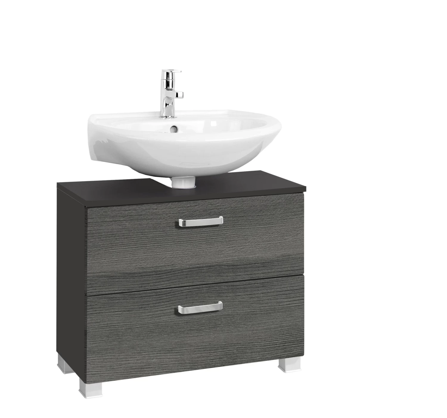 Wastafelonderkast Bobbi 70cm 1 Deur En 1 Lade - Grafiet/grijze Eik 8 Wastafelonderkast Bobbi 70cm 1 Deur En 1 Lade - Grafiet/grijze Eik - Afbeelding 6