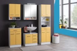 Wastafelonderkast Ricca 60cm 1 Deur & 3 Lades - Wit/geel 26 Wastafelonderkast Ricca 60cm 1 Deur & 3 Lades - Wit/geel -Songmics Winkel 091.2033 3a 574c