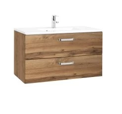 Wastafelmeubel Bobbi 90cm 2 Lades - Eik -Songmics Winkel 095.1.2162 1 fd47