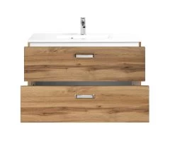 Wastafelmeubel Bobbi 90cm 2 Lades - Eik -Songmics Winkel 095.1.2162 2 8b4e