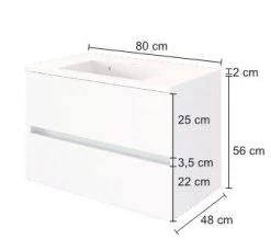 Wastafelmeubel Brama 80cm 2 Lades - Grafiet/mat Grijs 9 Wastafelmeubel Brama 80cm 2 Lades - Grafiet/mat Grijs -Songmics Winkel 098.1.316 1 688b