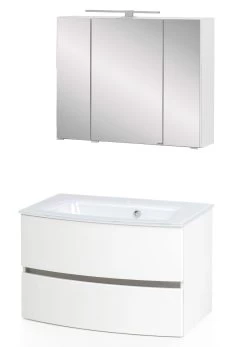 Badkamercombinatie Kornel 1 2-delig Met Witte Wastafel - Wit -Songmics Winkel 1010.3164 1 af58