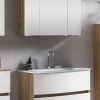 Badkamercombinatie Kornel 1 2-delig Met Witte Wastafel - Eik/matwit
