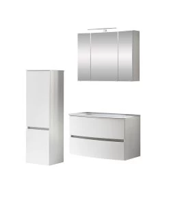 Badkamercombinatie Kornel 3 3-delig Met Witte Wastafel - Wit -Songmics Winkel 1011.3164 1 6682