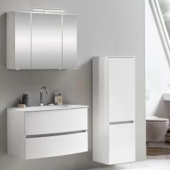 Badkamercombinatie Kornel 3 3-delig Met Witte Wastafel - Wit