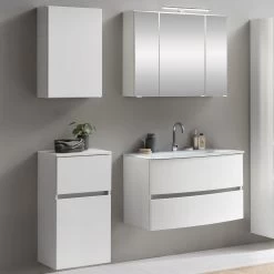 Badkamercombinatie Kornel 7 4-delig Met Witte Wastafel - Wit