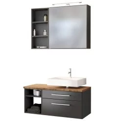 Badkamercombinatie Dasa 5 Rechts - Grafiet/mat Grijs