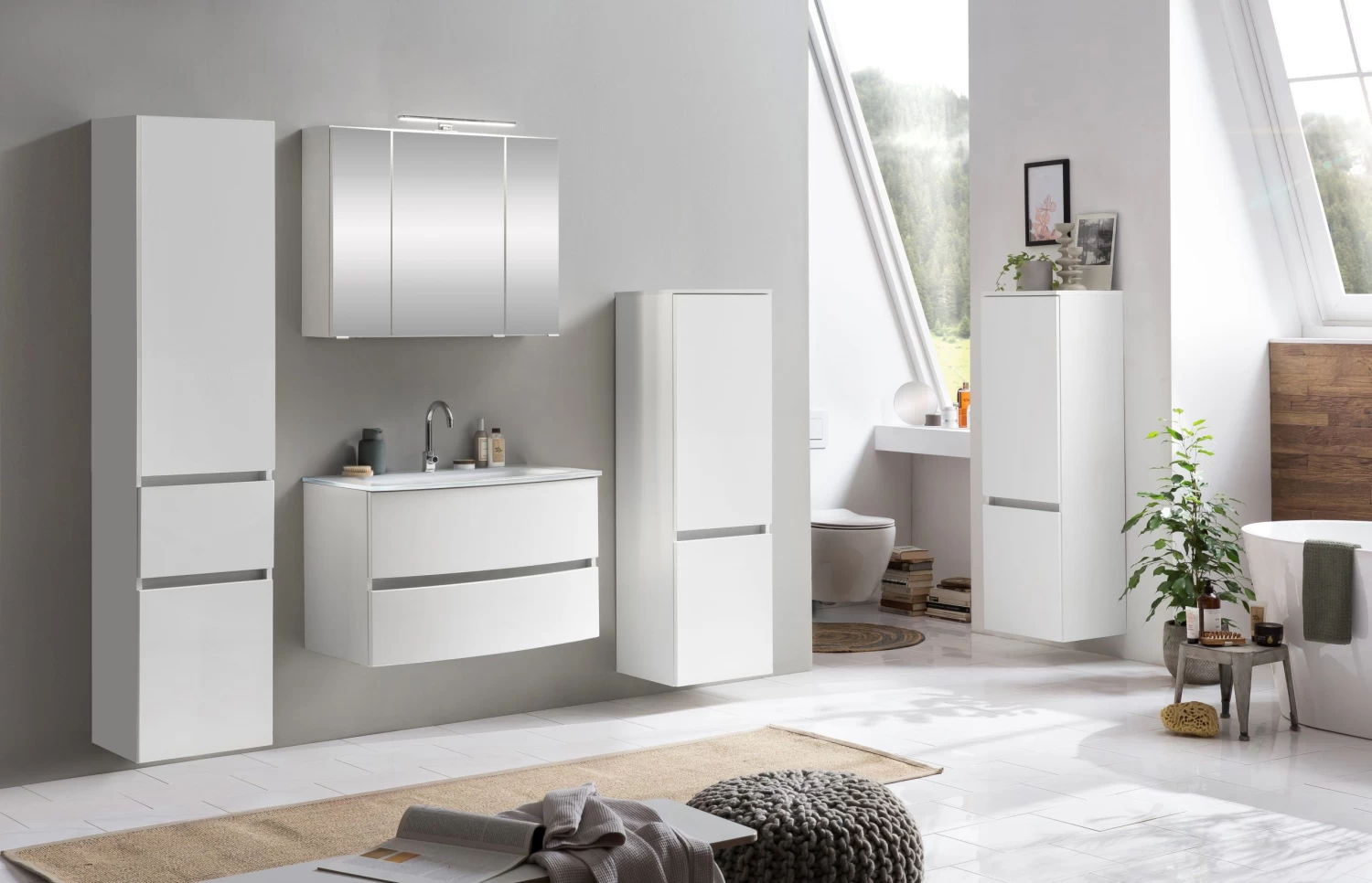 Badkamercombinatie Kornel 9 4-delig Met Witte Wastafel - Wit 11 Badkamercombinatie Kornel 9 4-delig Met Witte Wastafel - Wit - Afbeelding 9