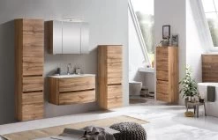 Badkamercombinatie Kornel 9 4-delig Met Witte Wastafel - Eik -Songmics Winkel 1014.3166 3a 030f