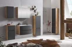 Badkamercombinatie Kornel 11 5-delig Met Witte Wastafel - Eik/matgrijs -Songmics Winkel 1015.3182 3 a8ff