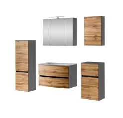 Badkamercombinatie Kornel 11 5-delig Met Witte Wastafel - Grafietgrijs/eik 31 Badkamercombinatie Kornel 11 5-delig Met Witte Wastafel - Grafietgrijs/eik -Songmics Winkel 1015.3183 1 1721