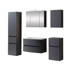 Badkamercombinatie Kornel 13 5-delig Met Witte Wastafel - Grafietgrijs -Songmics Winkel 1016.3165 1 ff37