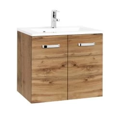 Wastafelmeubel Bobbi 70cm 2 Deuren - Eik