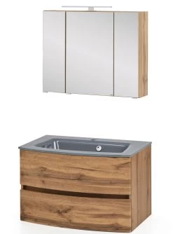 Badkamercombinatie Kornel 2 2-delig Met Grijze Wastafel - Eik 29 Badkamercombinatie Kornel 2 2-delig Met Grijze Wastafel - Eik -Songmics Winkel 1020.3166 1 a02b