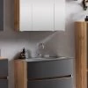 Badkamercombinatie Kornel 2 2-delig Met Grijze Wastafel - Eik/matgrijs -Songmics Winkel 1020.3182 4 eb67