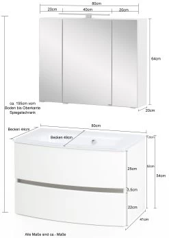 Badkamercombinatie Kornel 2 2-delig Met Grijze Wastafel - Eik/matgrijs -Songmics Winkel 1020.3182 5 31ea