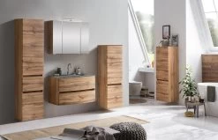 Badkamercombinatie Kornel 4 3-delig Met Grijze Wastafel - Eik -Songmics Winkel 1021.3166 3a a4c6