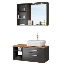 Badkamercombinatie Dasa 9 Rechts - Grafiet/mat Grijs