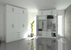 Kledingkast Ramos 160cm Met 4 Deuren & 3 Laden - Wit -Songmics Winkel 1021BLANCO 1009BLANCO 000 4089