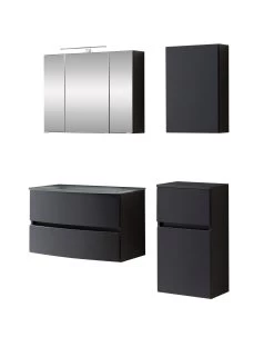 Badkamercombinatie Kornel 8 4-delig Met Grijze Wastafel - Grafietgrijs -Songmics Winkel 1023.3165 1 7e20