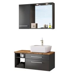 Badkamercombinatie Dasa 10 Rechts - Grafiet/mat Grijs