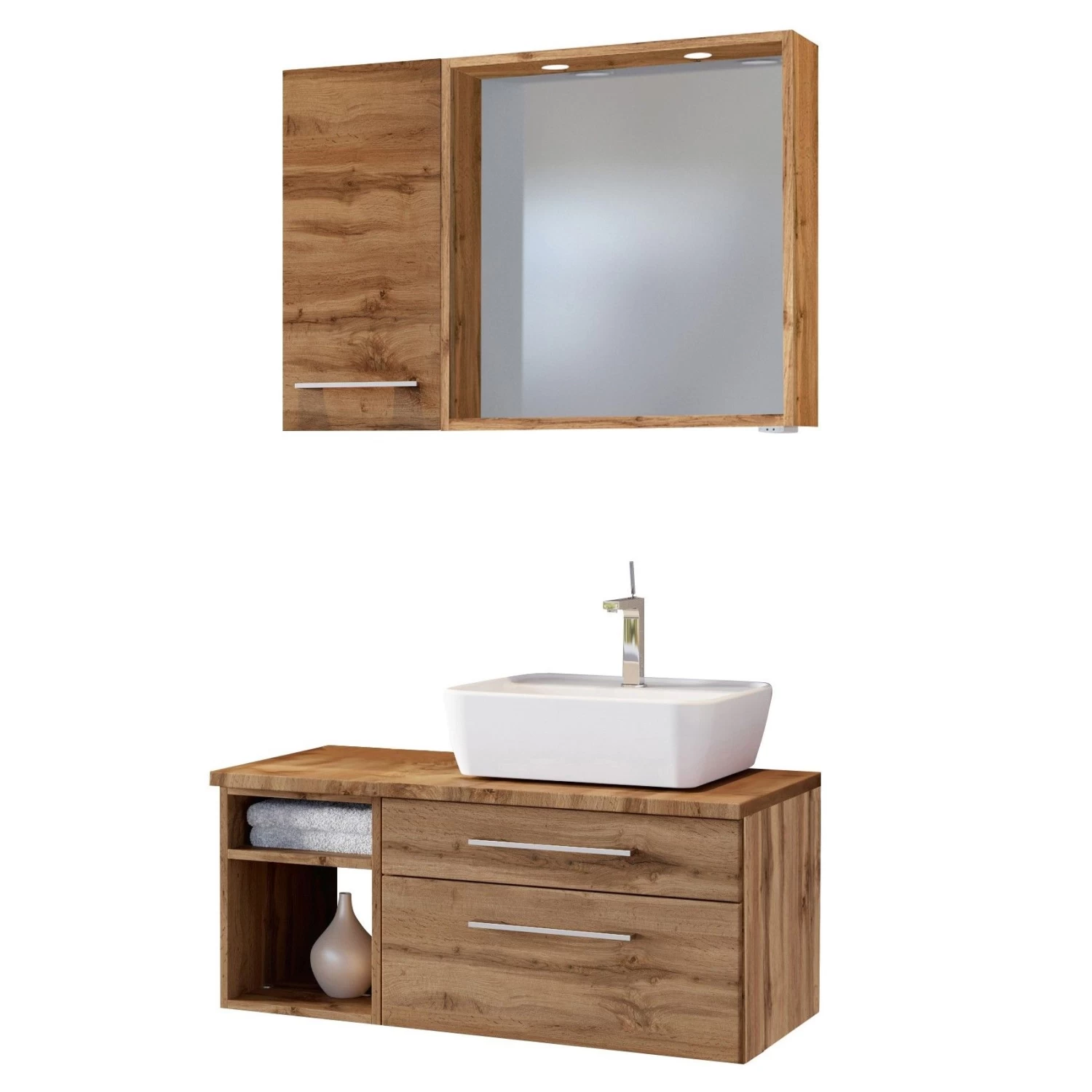 Badkamercombinatie Dasa 10 Rechts - Wotan Eik 3 Badkamercombinatie Dasa 10 Rechts - Wotan Eik